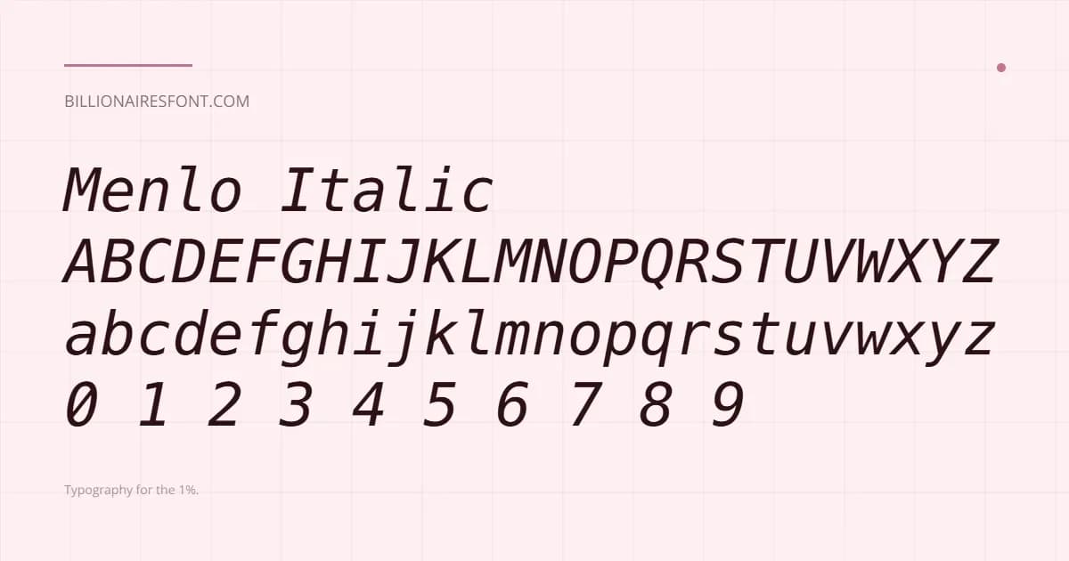 menlo italic