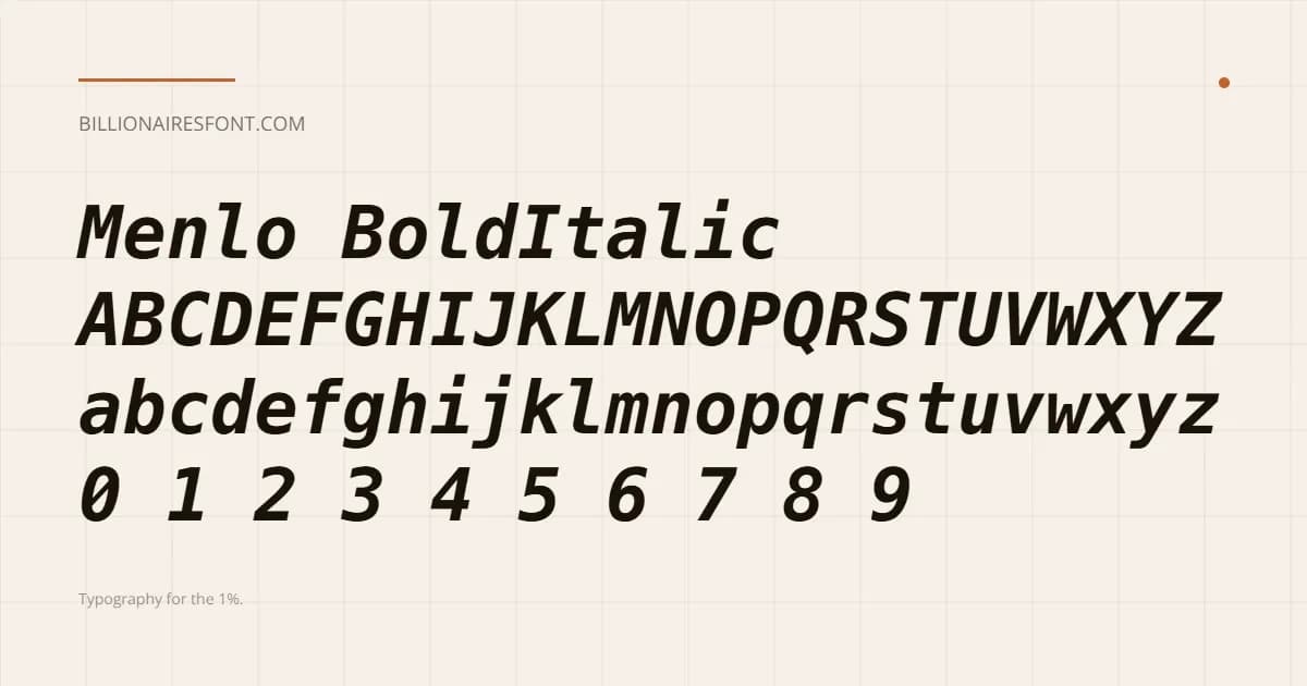 menlo bold italic menlo bold italic